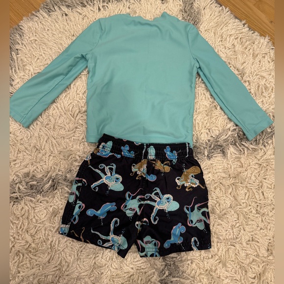 Carter’s rash guard & swim trunks set. 2T. Octopus design. - Picture 2 of 4